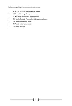 Le financement par le capital investissement dans le cas marocain