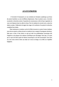 Impact de la variation du taux de change sur l'équilibre budgétaire