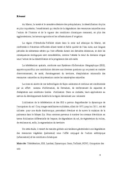 Dynamique de la Palmeraie d'errachidia Se Maroc: Teledetection et SIG