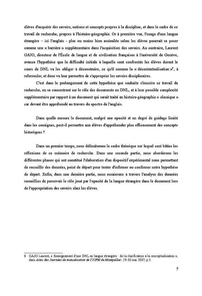 L'usage du document ecrit en DNL Histoire-Geographie