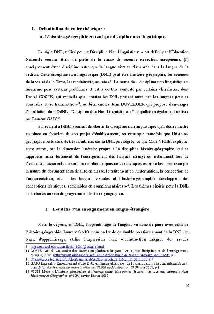 L'usage du document ecrit en DNL Histoire-Geographie