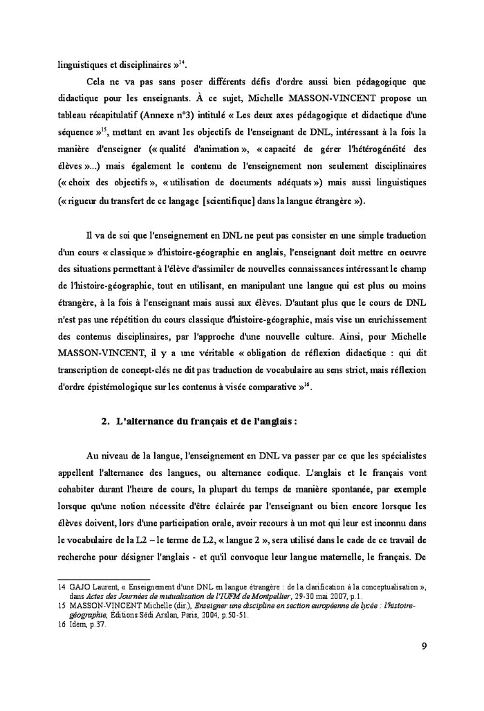 L'usage du document ecrit en DNL Histoire-Geographie