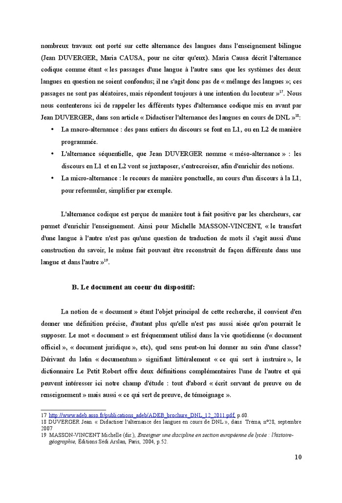 L'usage du document ecrit en DNL Histoire-Geographie