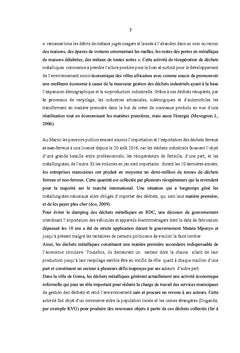 Gestion des dechets mettaliques a Goma: Acteurs, Defis et Perspectives