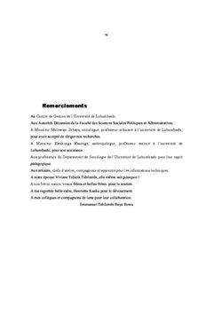 La pratique de l'activite artisanale et les conditions de vie