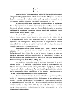 La pratique de l'activite artisanale et les conditions de vie