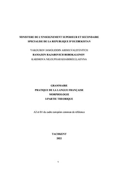 GRAMMAIRE COMMUNICATIVE MANUEL POUR LICENCE (Morphologie) TOME 1