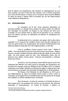 Impact de la corruption dans la gestion d'une structure politico Adm