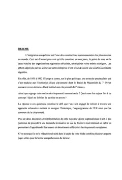 La citoyenneté dans l'Union européenne
