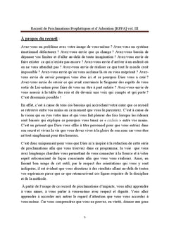 Recueil de Proclamations Prophetiques et d'Adoration (RPPA)Vol. III