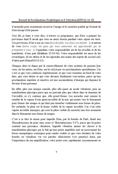 Recueil de Proclamations Prophetiques et d'Adoration (RPPA)Vol. III