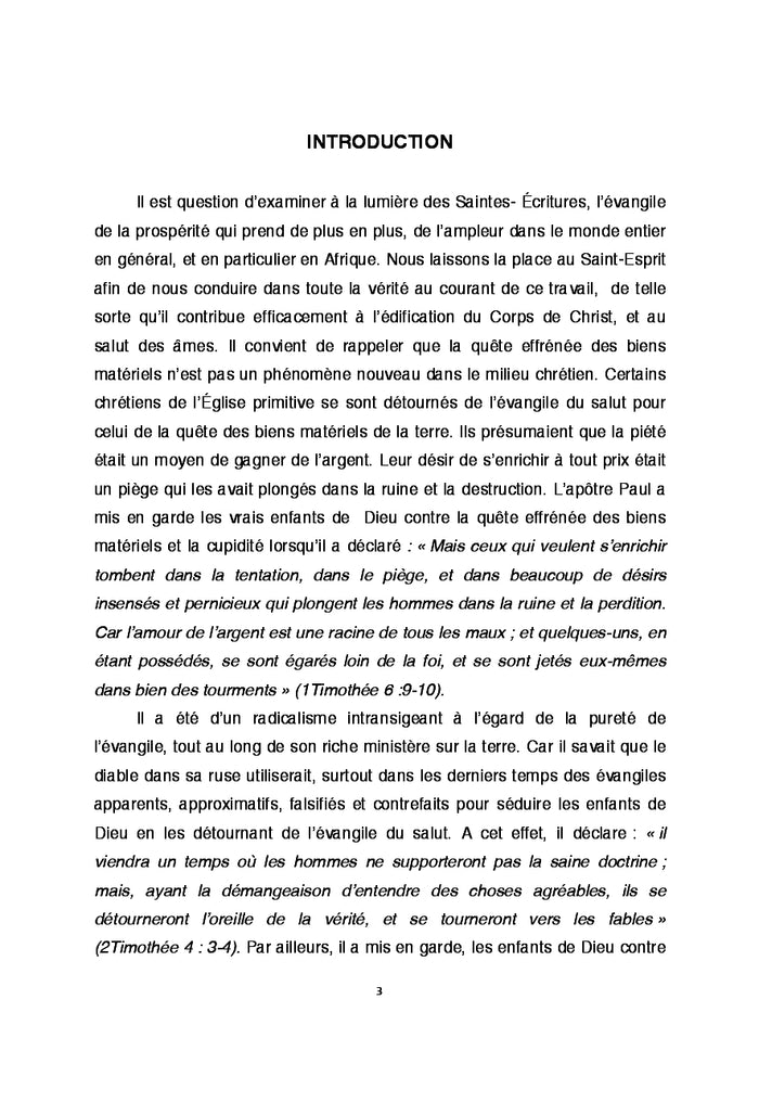 L'evangile de la prosperite: doctrine de Dieu ou des demons