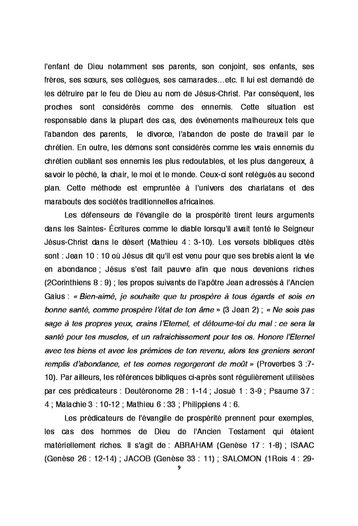 L'evangile de la prosperite: doctrine de Dieu ou des demons