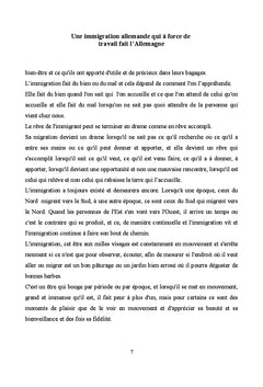 Une immigration allemande qui a force de travail fait l'Allemagne