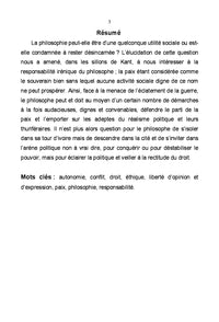 De l'utilite sociale de la philosophie