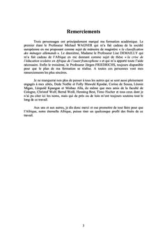La condition enseignante en Afrique francophone