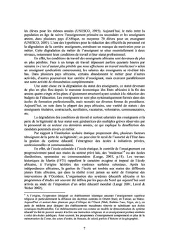 La condition enseignante en Afrique francophone