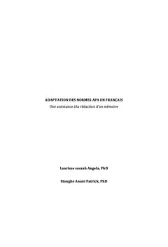 Adaptation des normes APA en Français