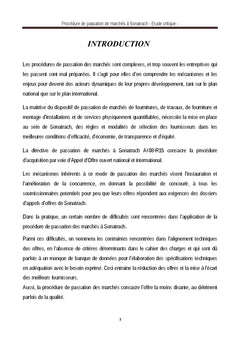 Procedures de Passation de Marches A Sonatrach, etude critique