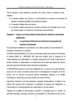 Procedures de Passation de Marches A Sonatrach, etude critique