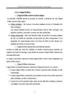 Procedures de Passation de Marches A Sonatrach, etude critique