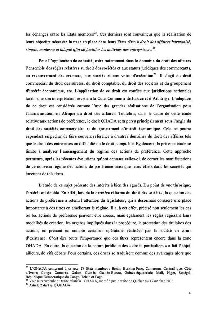 Les actions de preference