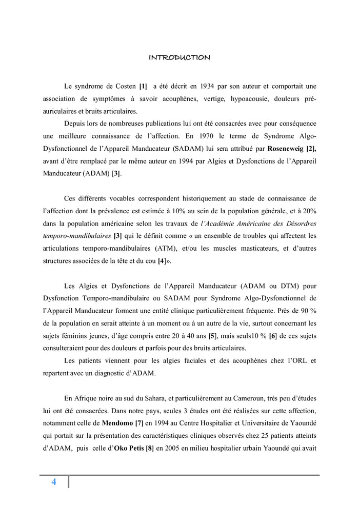 Algies et Dysfonctionnements de l'Appareil Manducateur