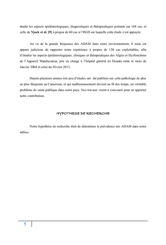 Algies et Dysfonctionnements de l'Appareil Manducateur