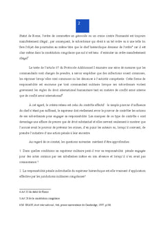 De la responsabilite penale individuelle du superieur hierarchique militaire