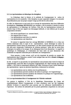 Representations sociales et enseignement de l'histoire nationale (RDC)