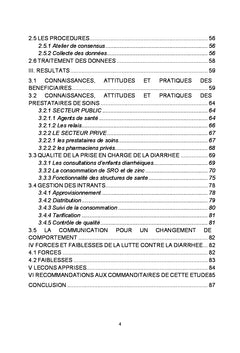 Prise en charge de la diarrhee de l'enfant par l'association SRO/Zinc
