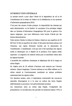 SIG et télédétection pour l'étude de l'ensablement dans une zone aride