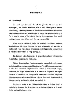 Anesthesie pour peritonite aiguë generalisee