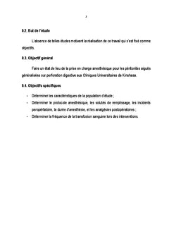 Anesthesie pour peritonite aiguë generalisee