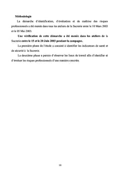 Management du risques sanitaire professionnel dans une agro-industrie