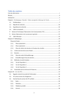 Usage des TIC dans le transfert et l'echange d'informations agricoles