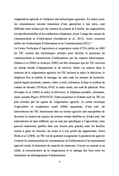 Usage des TIC dans le transfert et l'echange d'informations agricoles