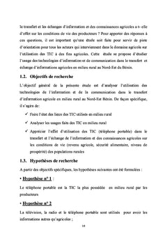 Usage des TIC dans le transfert et l'echange d'informations agricoles