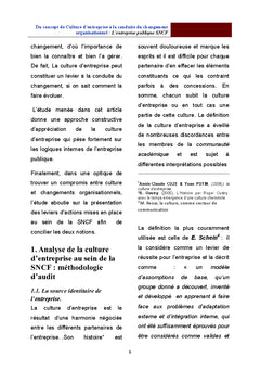 Le role de la culture d'entreprise et changement organisationnel