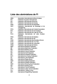 Modalites de la Gouvernance des Federations Internationales Sportives