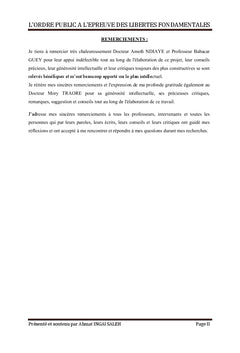 L'ordre public à l'épreuve des libertés fondamentales