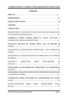 L'ordre public à l'épreuve des libertés fondamentales