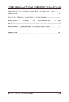 L'ordre public à l'épreuve des libertés fondamentales
