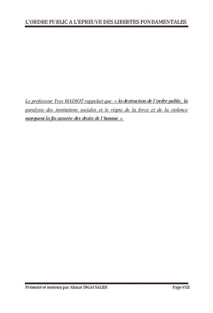 L'ordre public à l'épreuve des libertés fondamentales