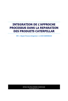 L'approche processus dans la reparation des produits Caterpillar