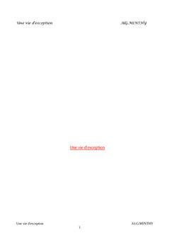 Une vie d'exception