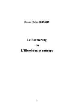 Le Boomerang ou L'Histoire nous rattrape