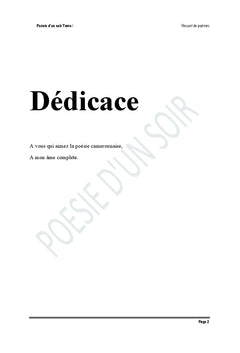 Poesie d'un soir