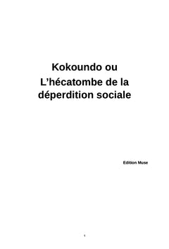 Kokoundo ou l'hécatombe de la déperdition sociale