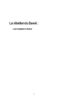 La rebellion du Savoir